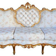 Hollywood Glam Gold & White Sofa