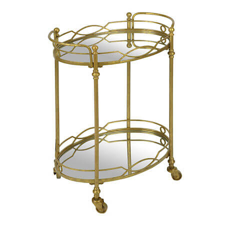 Gold Mirrored Bar Cart | Uniquely Chic Vintage Rentals