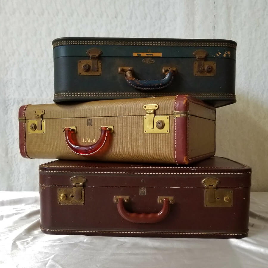 Multicolored Vintage Suitcases | Uniquely Chic Vintage Rentals