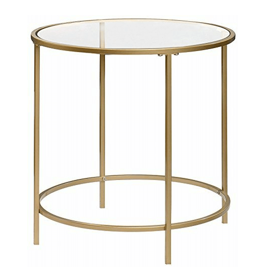 Round Glass End Tables | Uniquely Chic Vintage Rentals