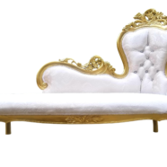 Gold & Ivory Velvet Chaise