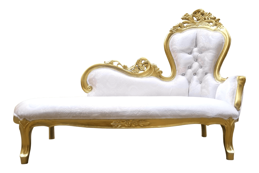 Gold & Ivory Velvet Chaise | Uniquely Chic Vintage Rentals