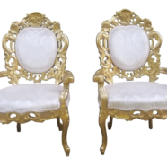 Gold & Ivory Velvet Chairs