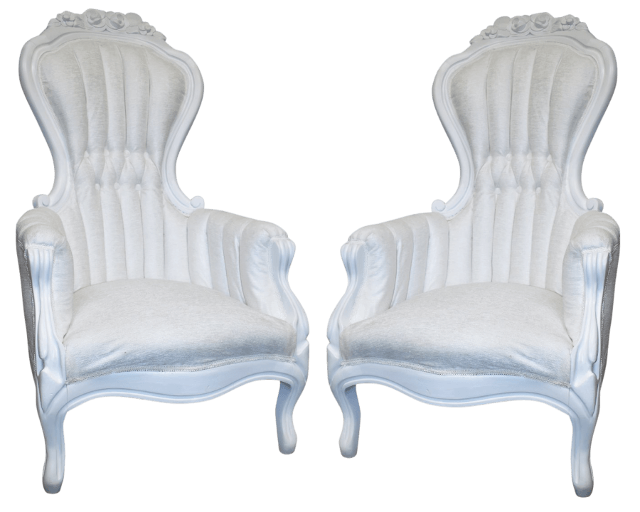 White Velvet Chairs | Uniquely Chic Vintage Rentals