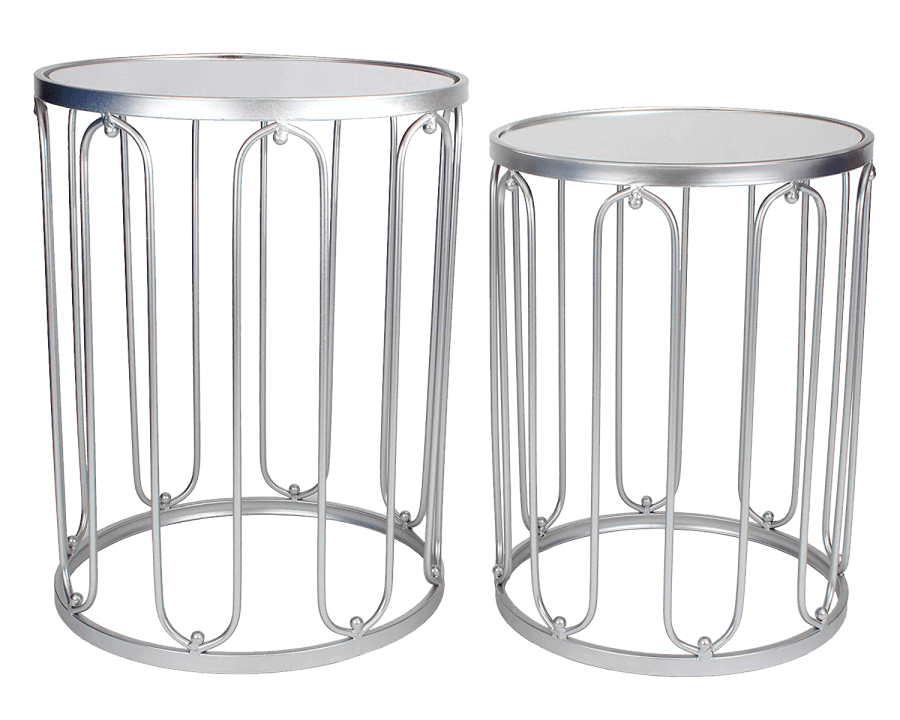 Silver Round End Tables | Uniquely Chic Vintage Rentals