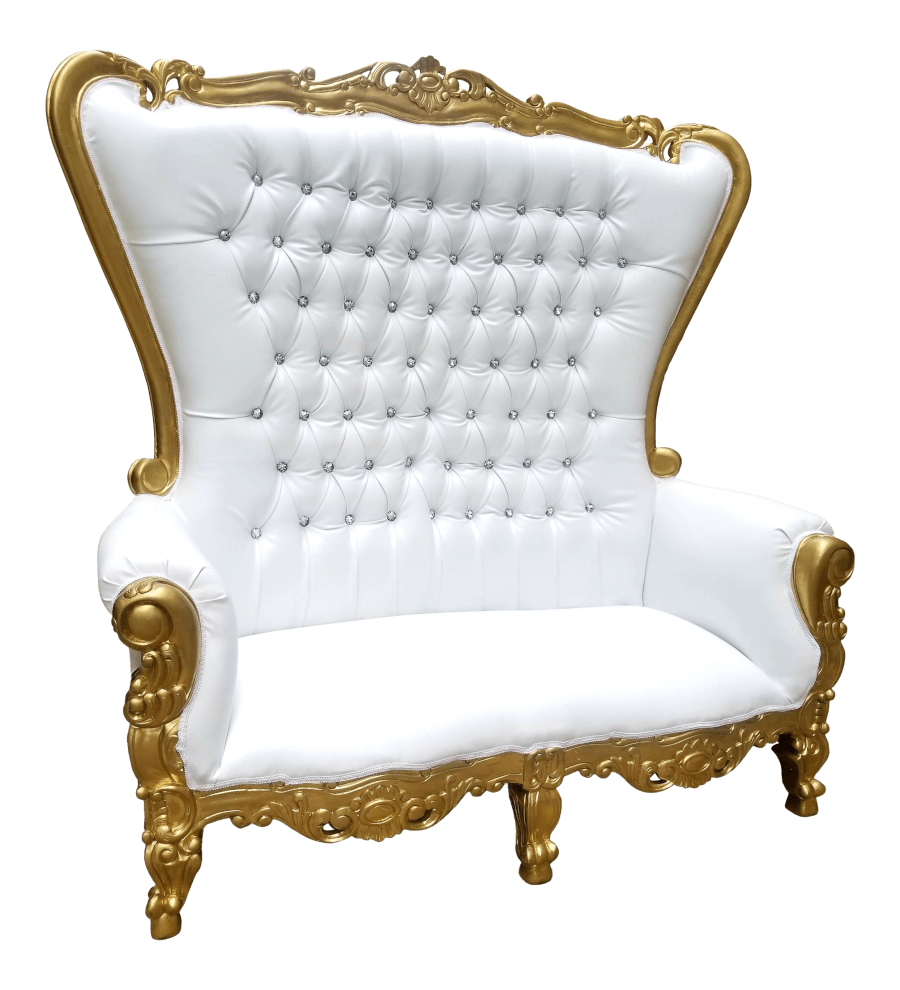 Gold Throne Loveseat | Uniquely Chic Vintage Rentals