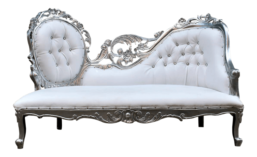 Silver Filigree Chaise | Uniquely Chic Vintage Rentals