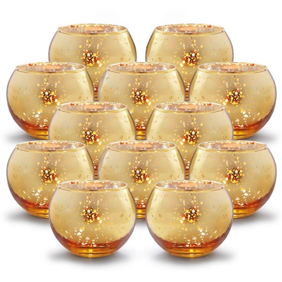 Gold Mercury Glass Votives | Uniquely Chic Vintage Rentals