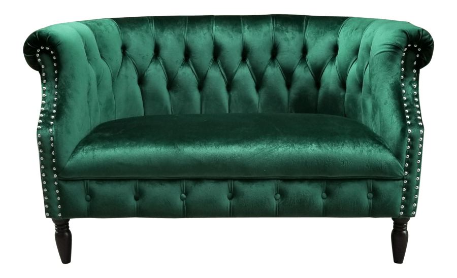 Emerald Green Velvet Loveseat | Uniquely Chic Vintage Rentals