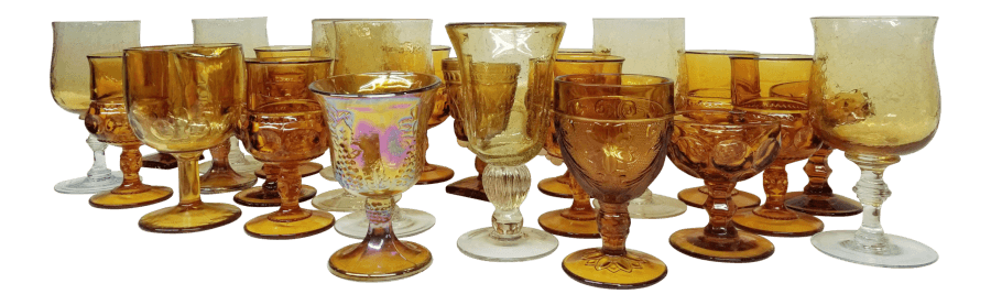 Amber Glass Goblets | Uniquely Chic Vintage Rentals