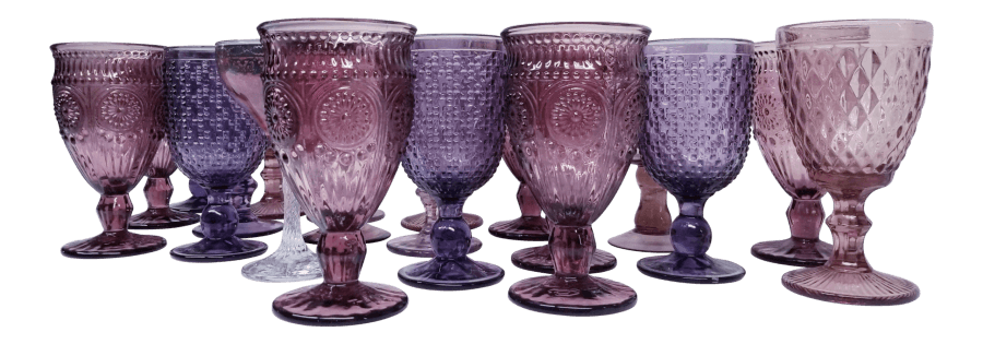 Amethyst Glass Goblets | Uniquely Chic Vintage Rentals