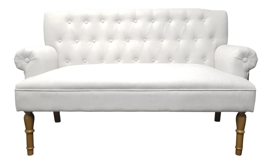 Ivory Chesterfield Sweetheart Settee | Uniquely Chic Vintage Rentals