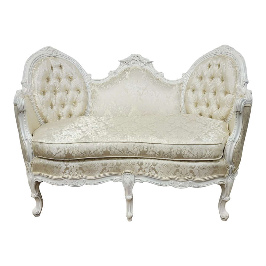 Ivory French Canape Loveseat