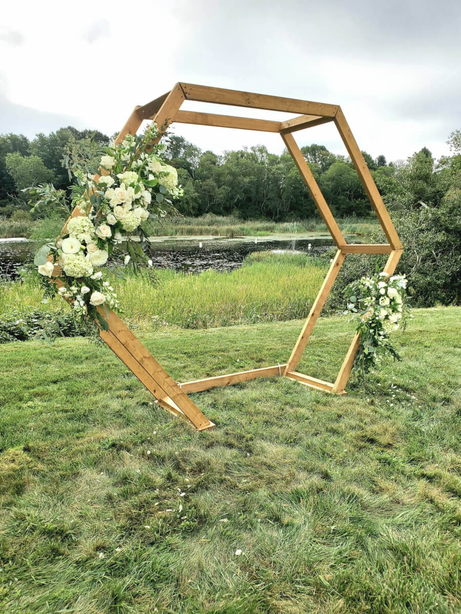 Wood Hexagon Arbor