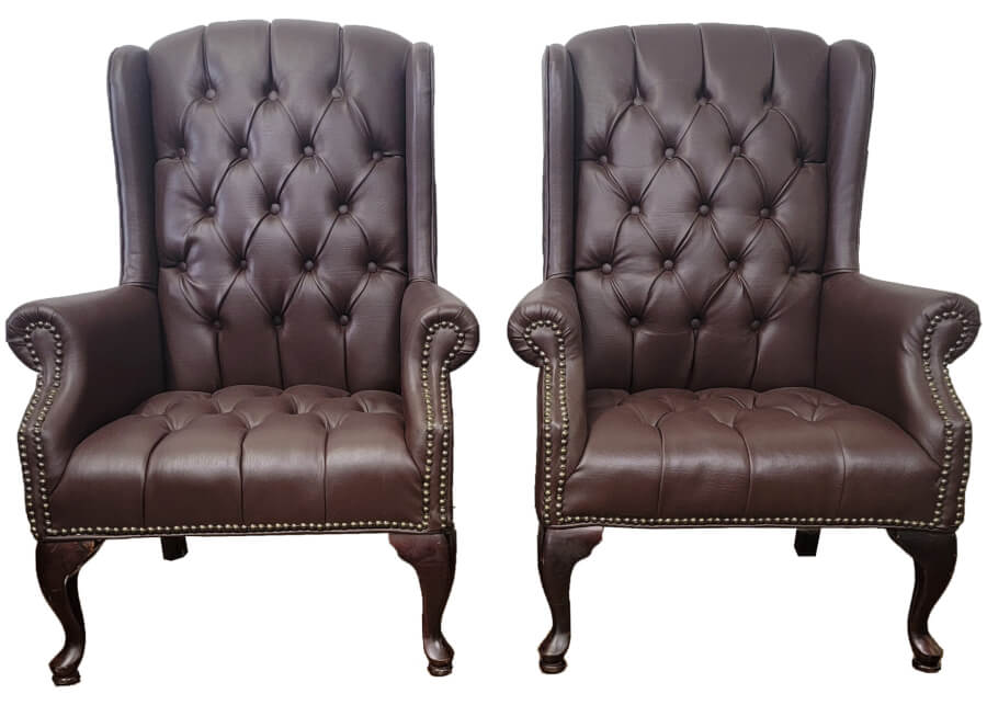 Brown Leather Wingback Chairs