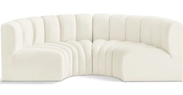 White Round Channel Sofa