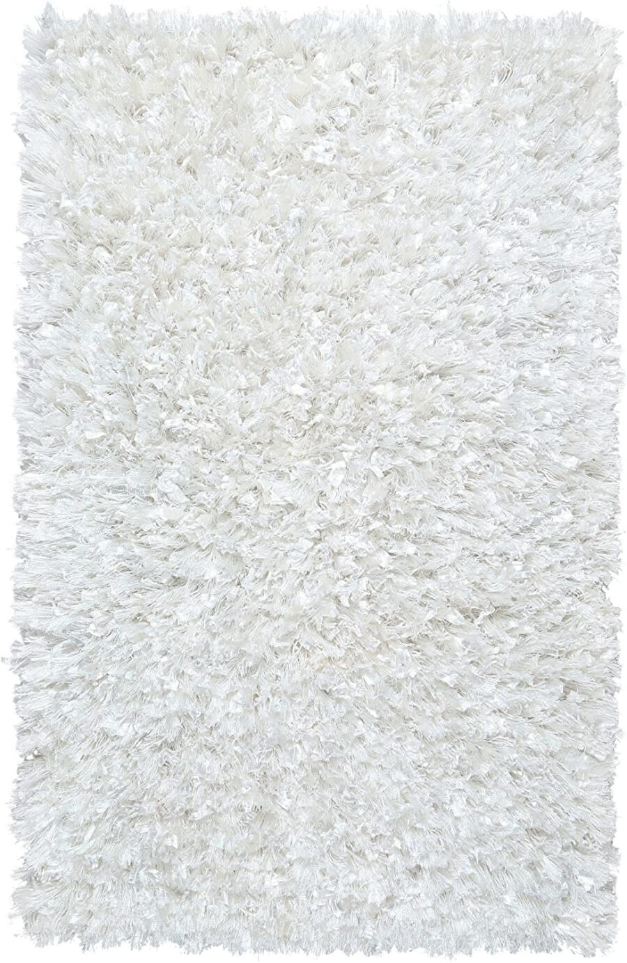 Glam Sparkling White Shag Rug