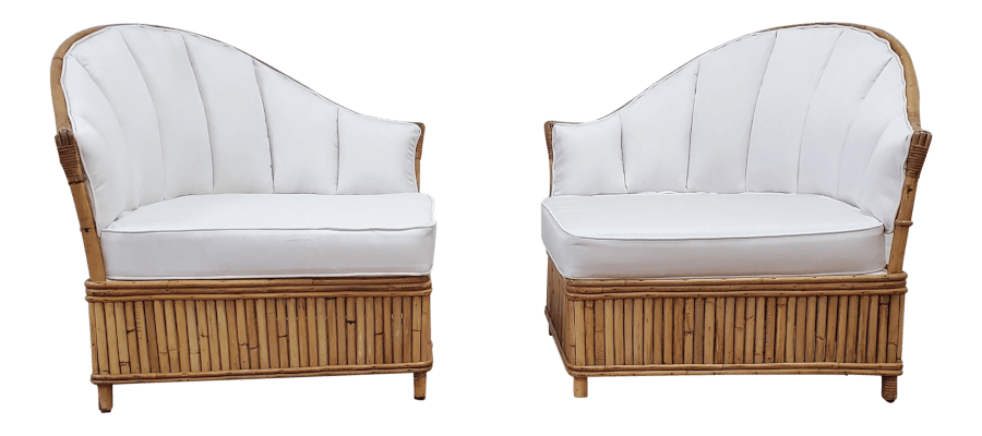 Boho Ivory Linen Lounge Chairs