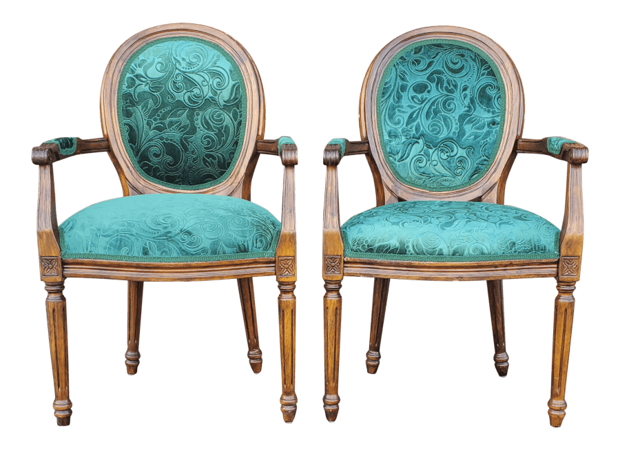 Green Damask Chairs