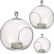 Glass Hanging Votive Candle Globes