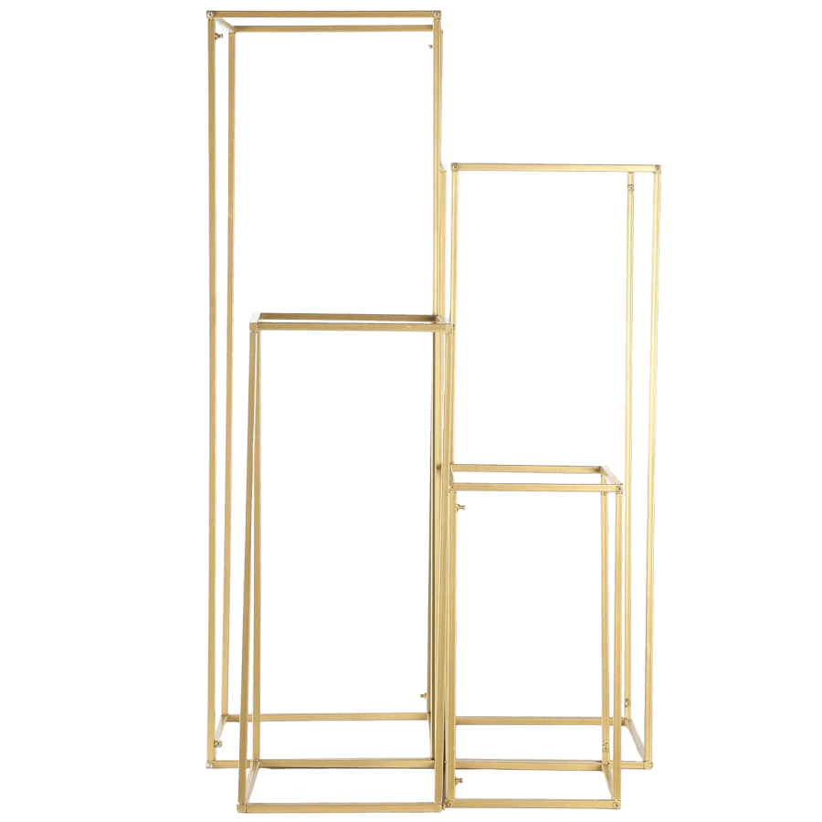 Gold Geometric Riser Stands | Uniquely Chic Vintage Rentals