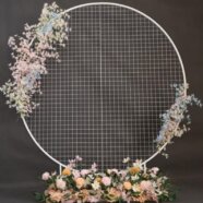 Full Circle White Lattice Arbor