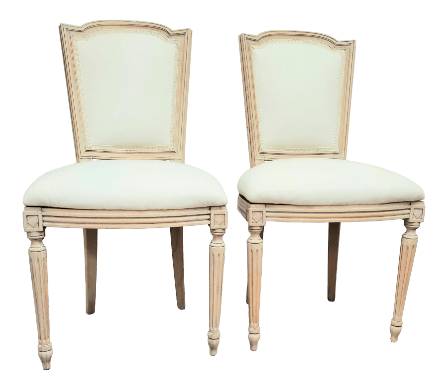 Natural Wood Ivory Chairs