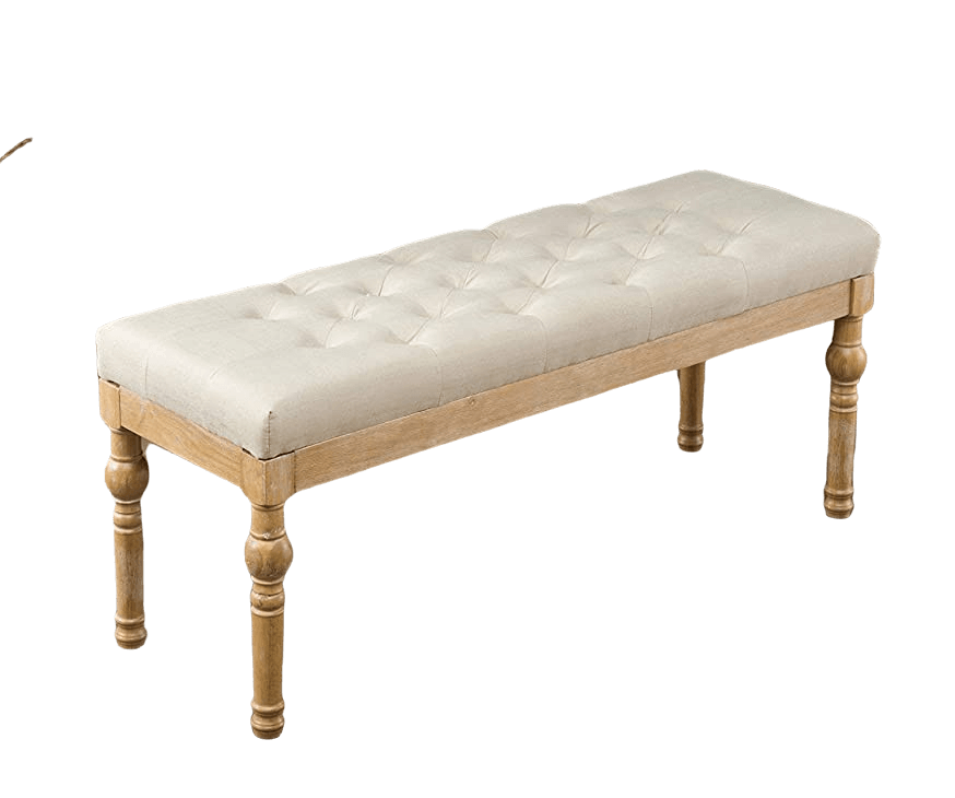 Ivory Rectangle Ottoman Bench