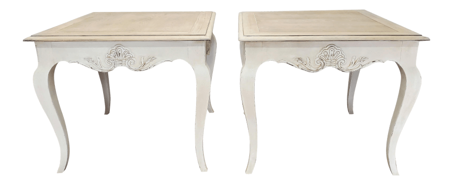 Natural Wood Ivory End Tables