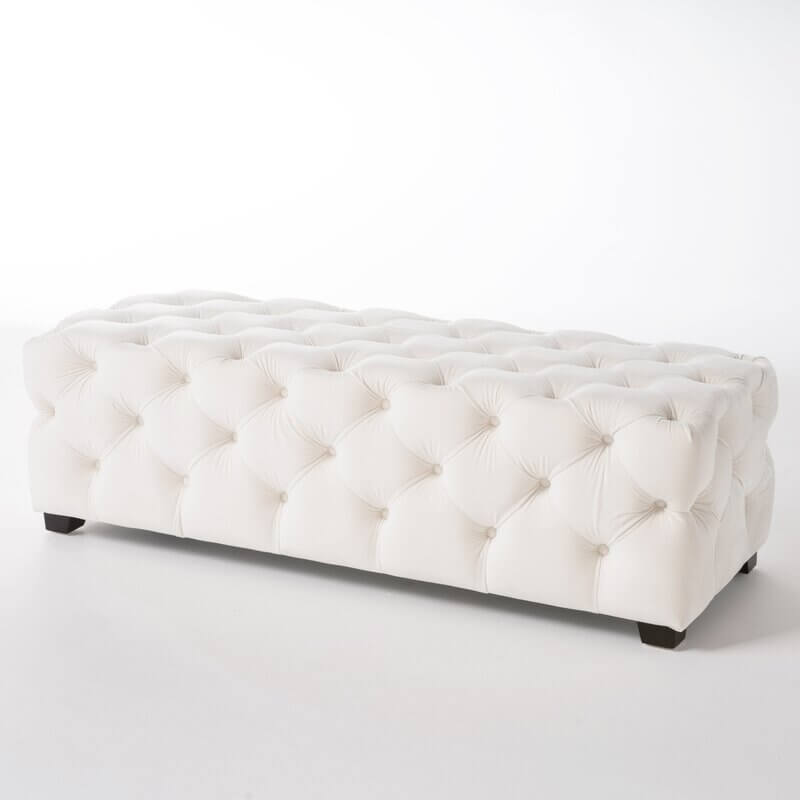 White Tufted Bench