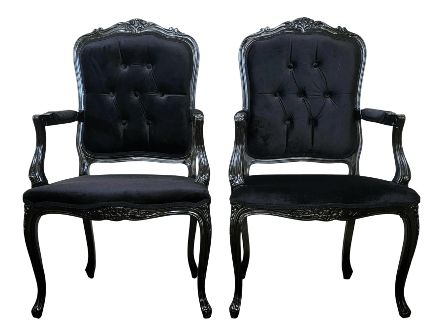 Black Velvet Armchairs