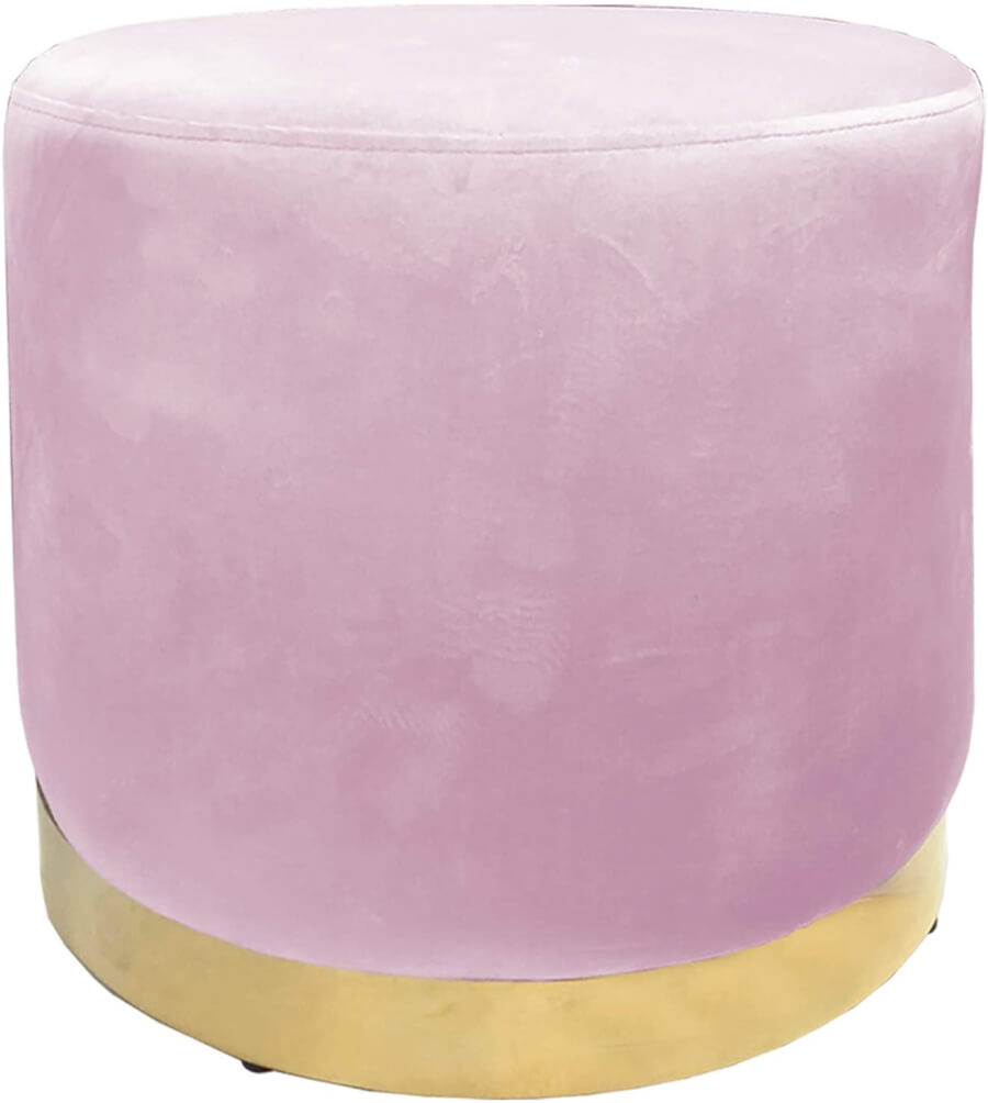 Blush Pink and Gold Ottoman