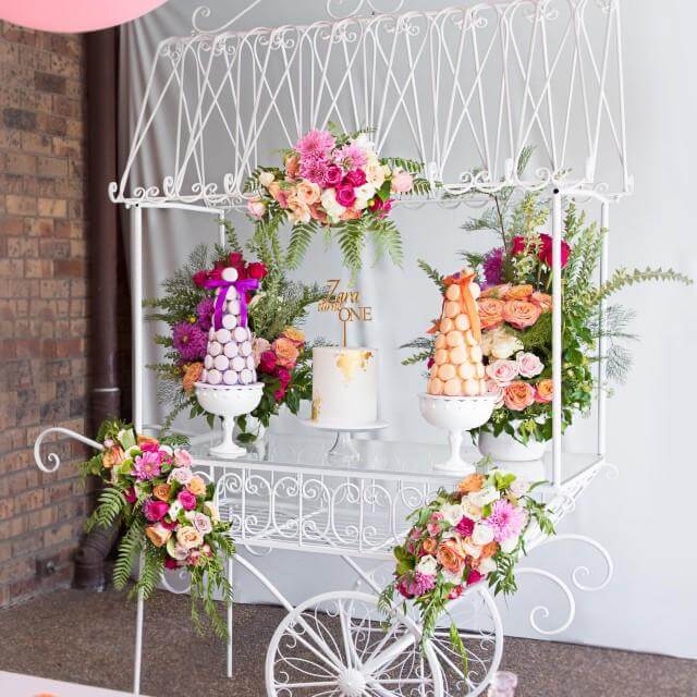 White Flower Cart