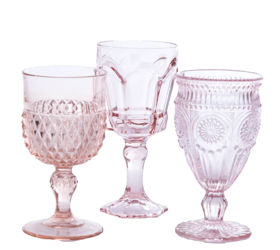 Blush Pink Vintage Goblets