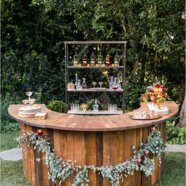 Round Natural Wood Bar