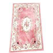 Vintage Light Pink Floral Rug