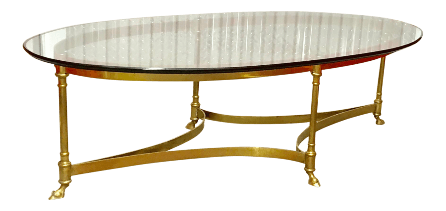 Vintage Gold Glass Coffee Table