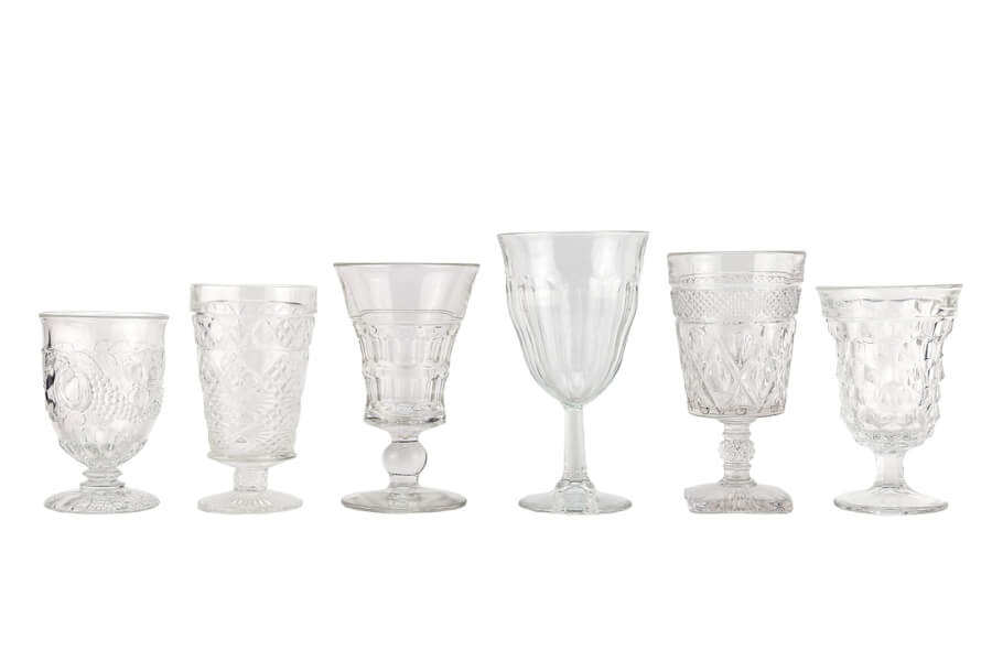 Clear Vintage Glass Goblets