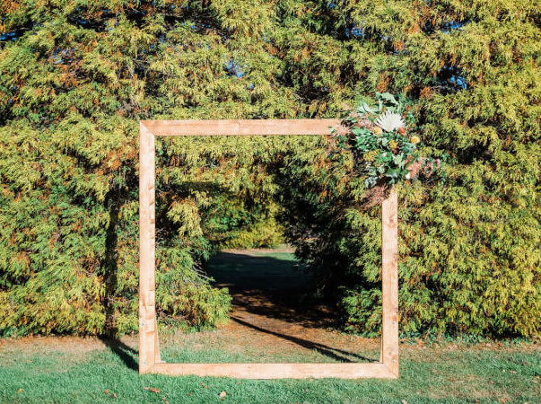 Natural Wood Frame Arbor