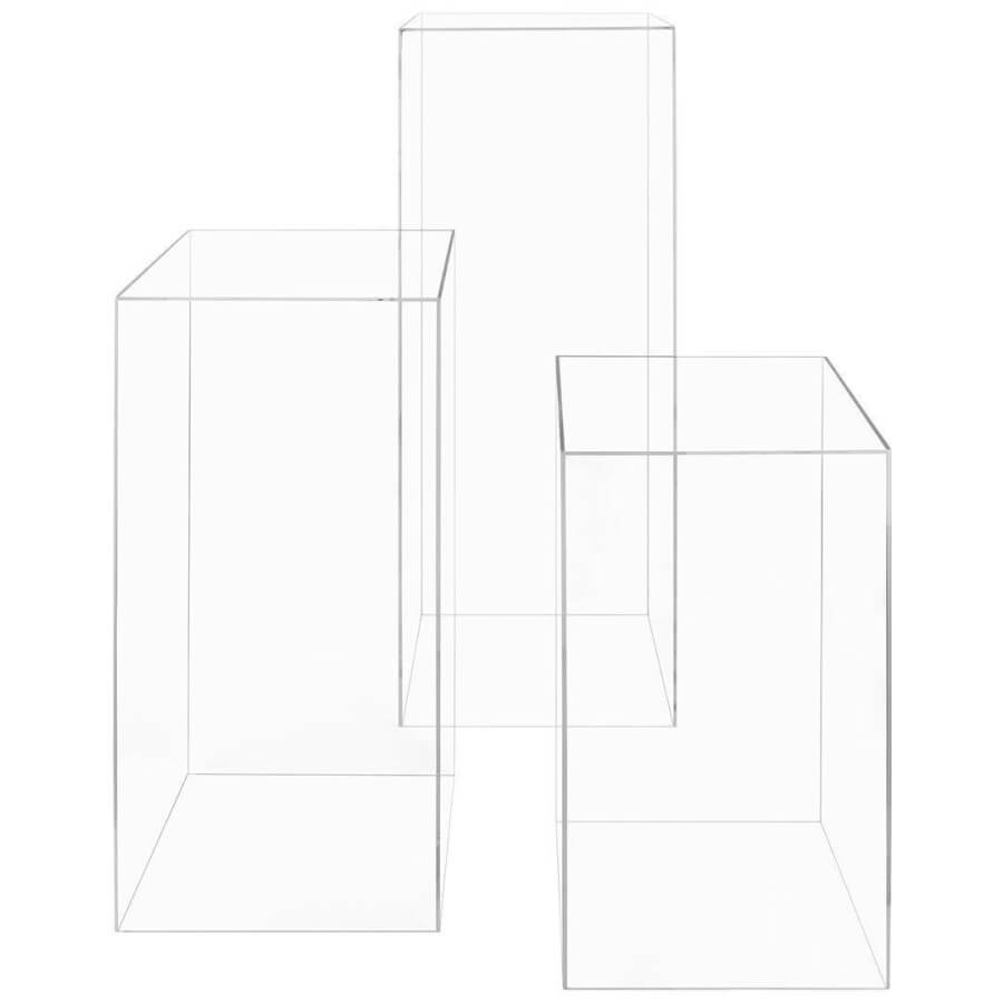 Clear Lucite Rectangle Pedestals