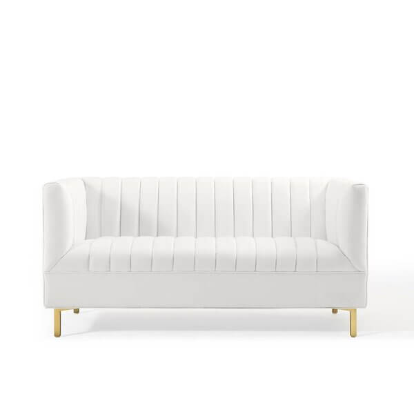 Classic Mod White Loveseat