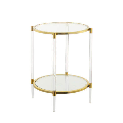 Mod Lucite & Gold End Tables