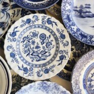 Vintage Mismatched Blue Dessert Plates