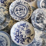 Vintage Mismatched Blue Salad / Appetizer Plates