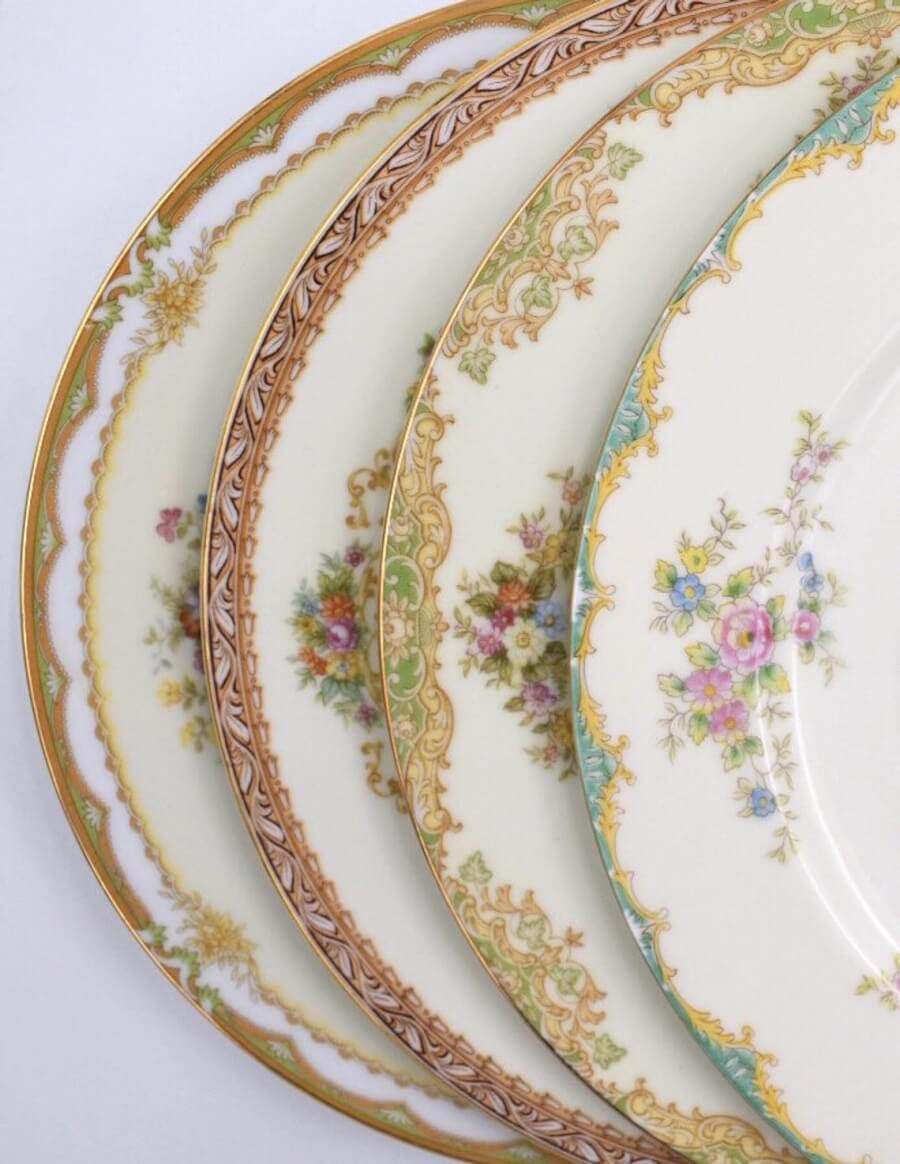 Vintage Mismatched Dinner Plates