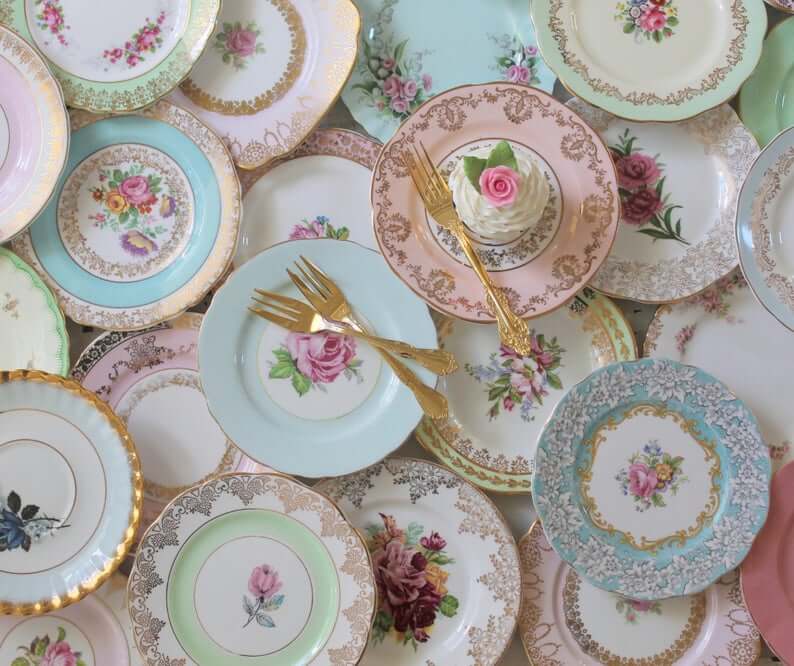 Vintage Mismatched Dessert Plates