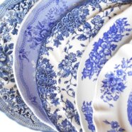 Vintage Mismatched Blue Dinner Plates