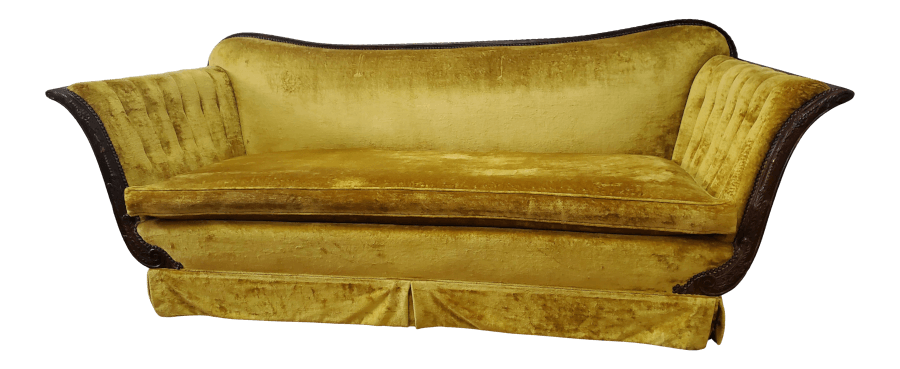 Antique Boho Goldenrod Yellow Sofa