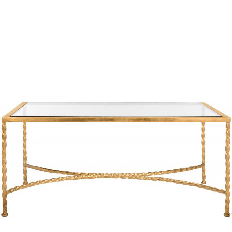 Boho Gold Bamboo Coffee Table