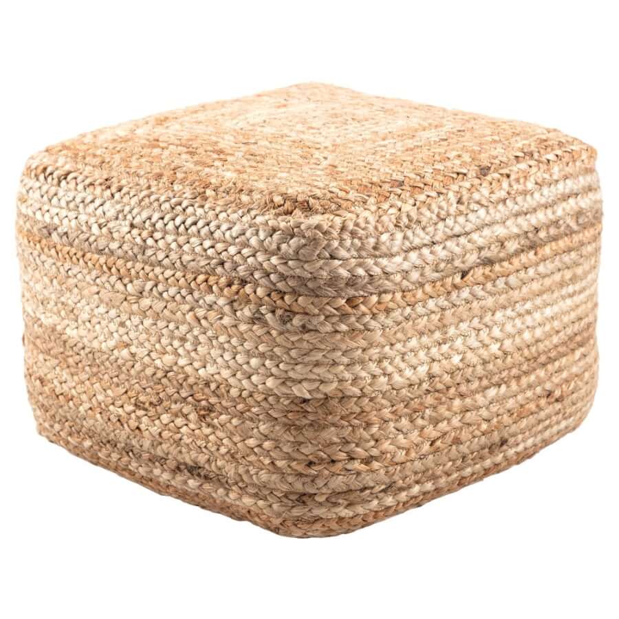 Boho Woven Jute Pouf